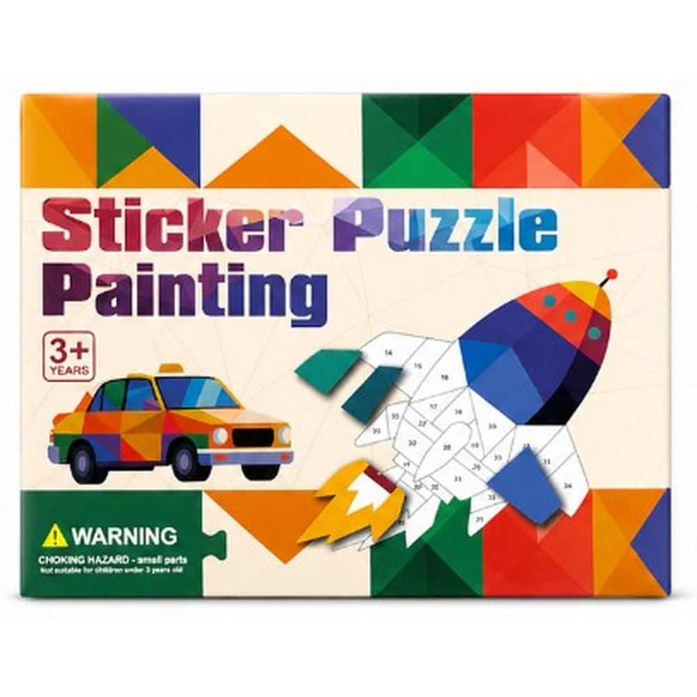Naklejanki po Numerach dla Dzieci – Wyklejanka Sticker Puzzle POJAZDY