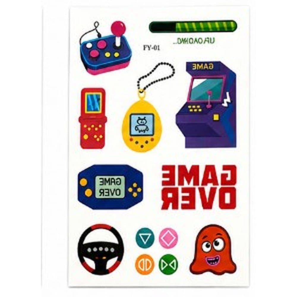 Tatuaże dla dzieci zmywalne kolorowe (gry retro) tatuaże dziecięce